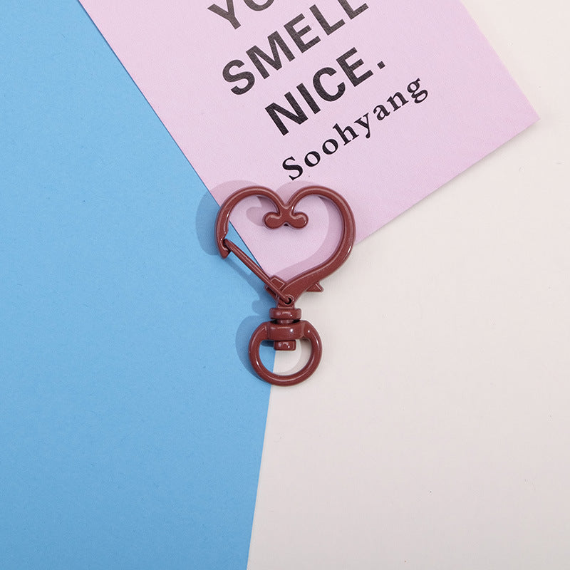 Wholesale Heart Shape Paint Color DIY Material Keychain Metal Accessories